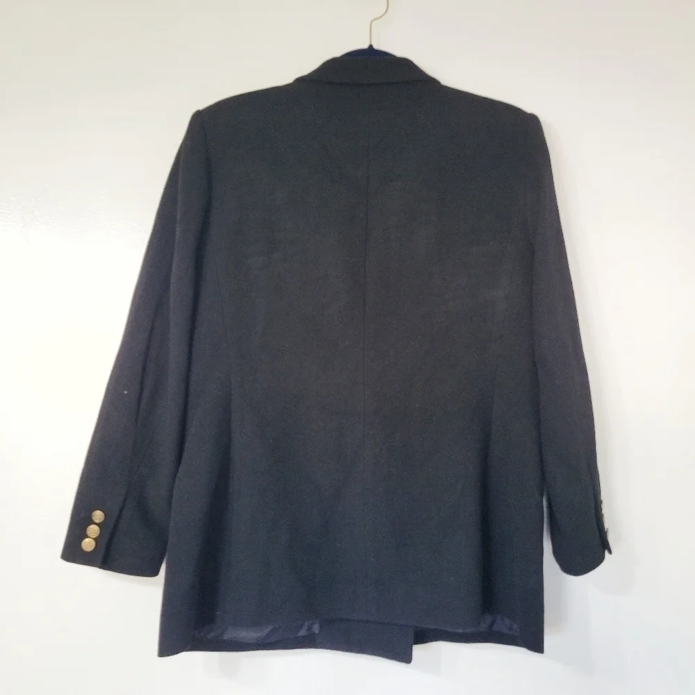 Talbots Petites Black Wool Cashmere Blend Coat Size 16P - Picture 5 of 10